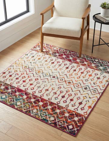 4' x 4' Moroccan Trellis Square Rug