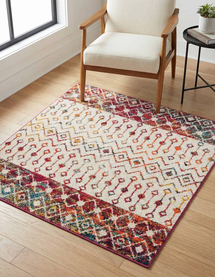 Detail image of 4' x 4' Moroccan Trellis Square Rug