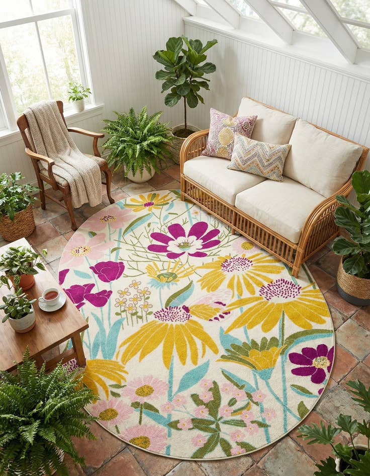 Detail image of 7' 10 x 10' Bloom Oval Rug