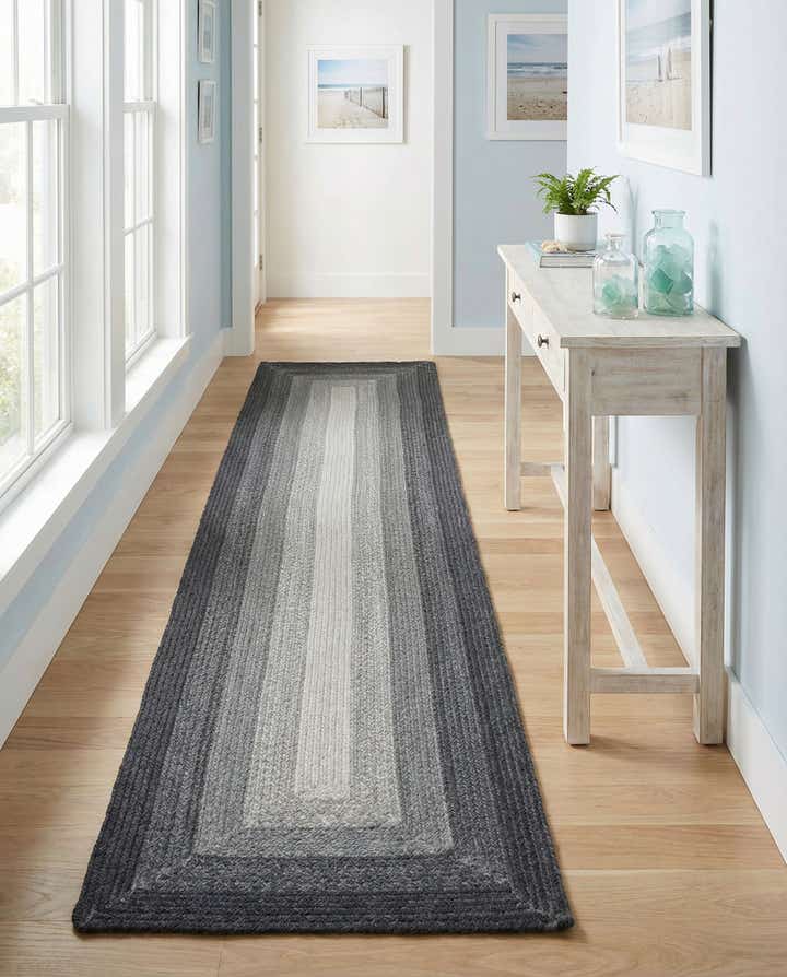 2' 7 x 12' Handmade Hand Braided Wool Runner Rug