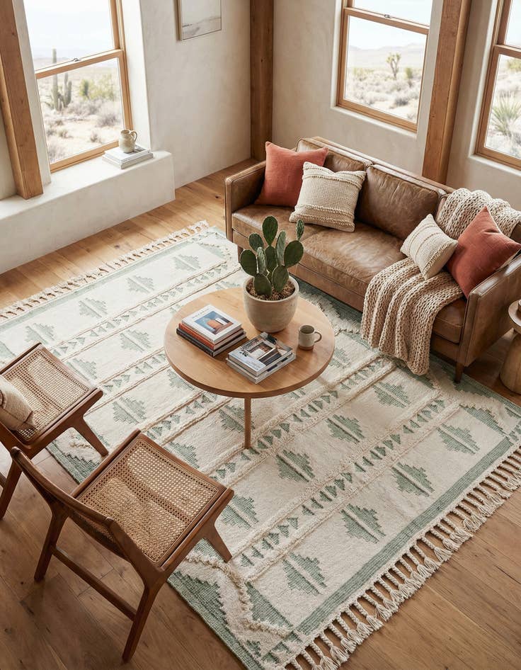 Detail image of 8' x 10'  Hand Woven Arizona Wool Rug