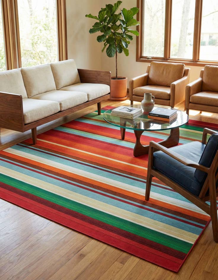 Detail image of 7' 10 x 10' Easy-Clean Modern Indoor / Outdoor Rug