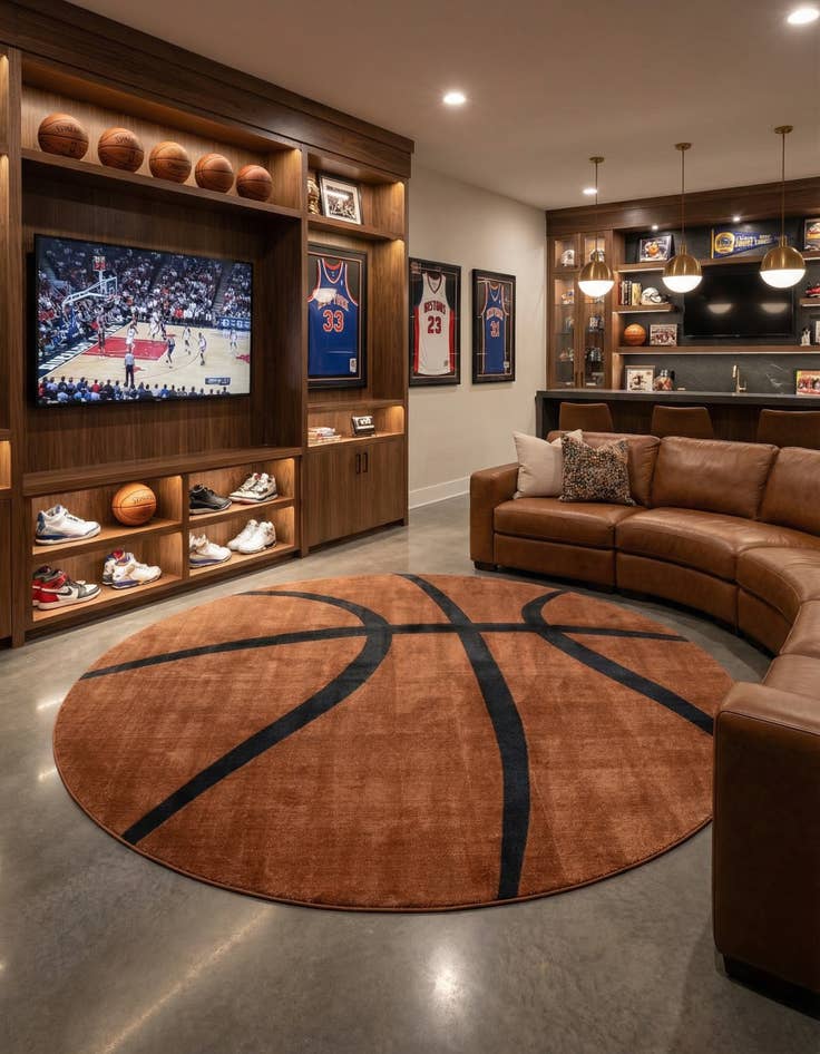 Detail image of 10' x 10' Sports Washable Round Rug