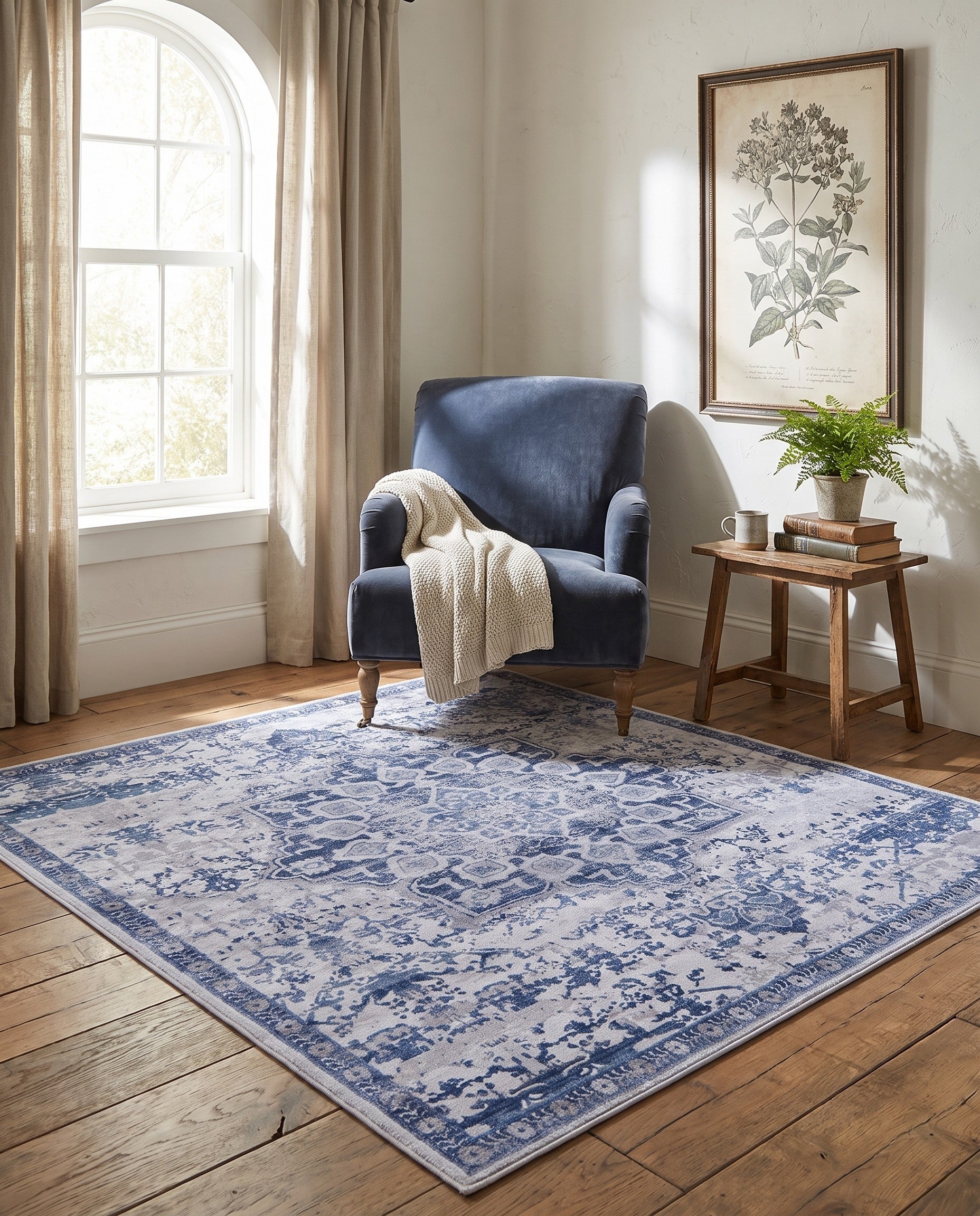 6' x 6' Washable Francesca Square Rug