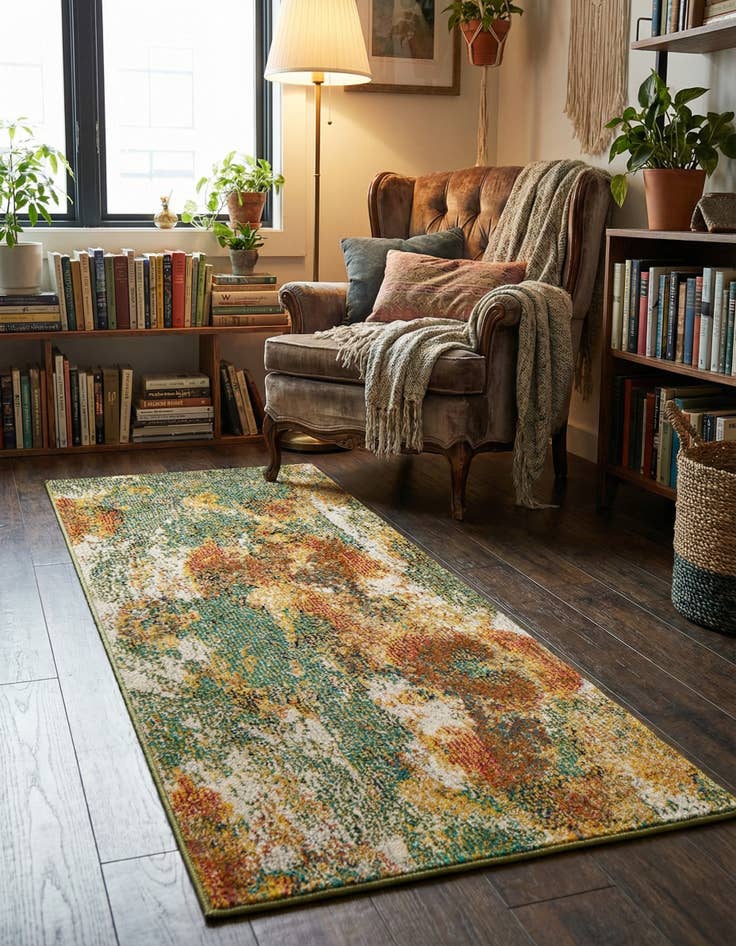 Detail image of 2' x 4'  Washable Haerfest Runner Rug