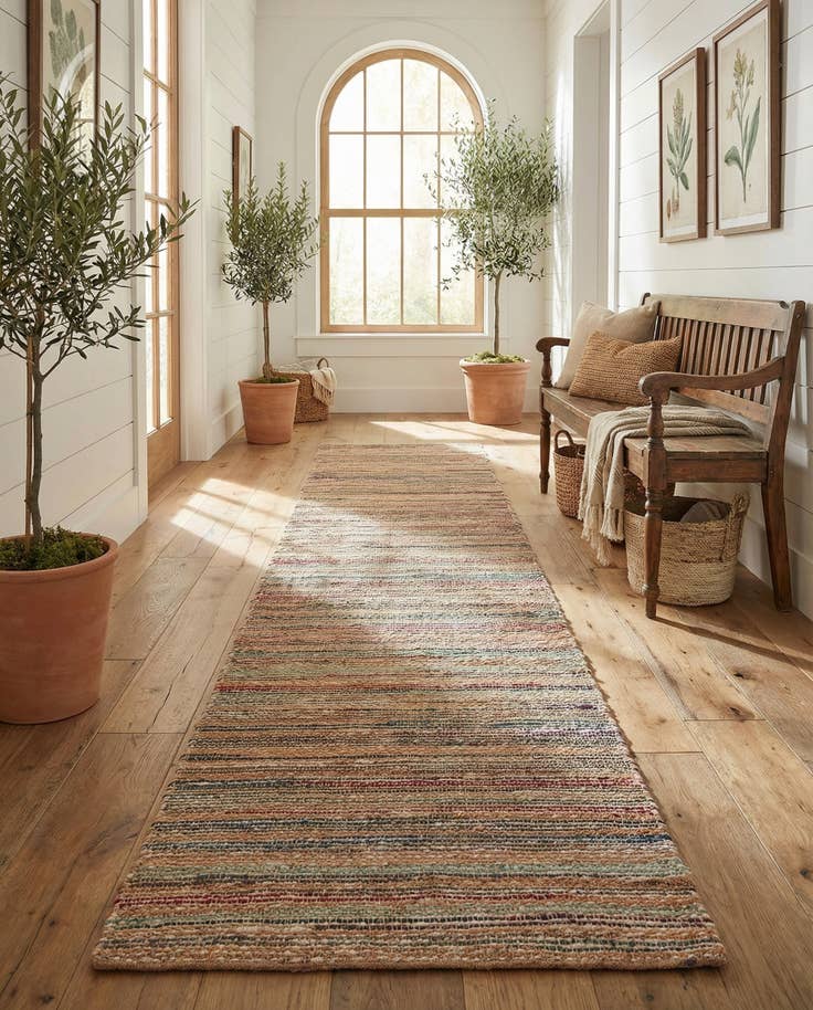 Detail image of 2' 7 x 12' Hand Woven Chunky Jute Runner Rug