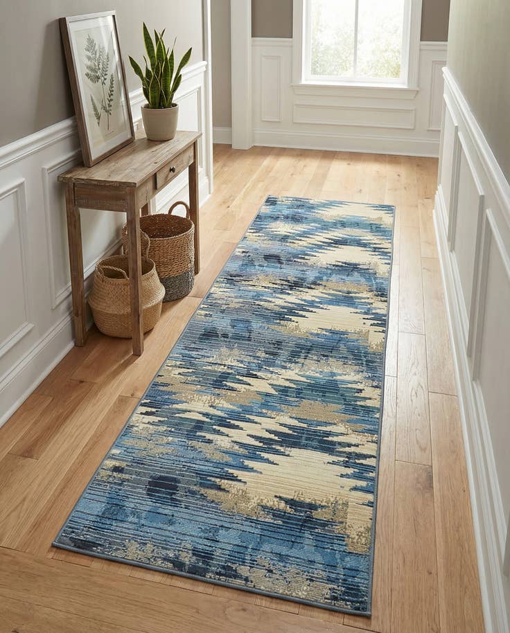 Detail image of 2' x 6' Easy-Clean Modern Indoor / Outdoor Runner Rug