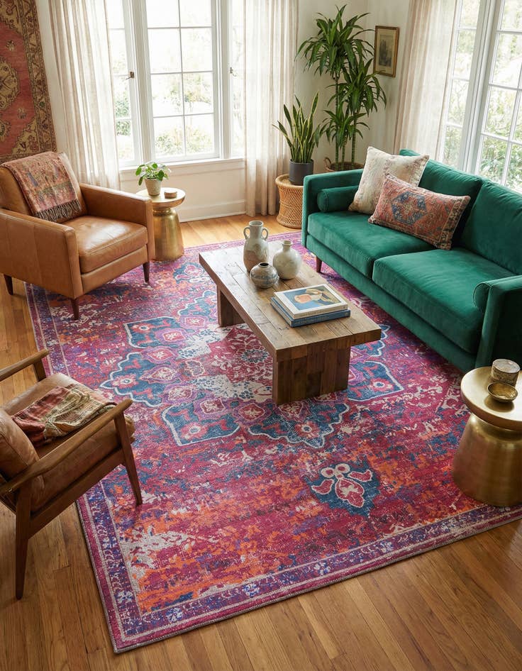 Detail image of 7' 10 x 10' Washable Francesca Rug