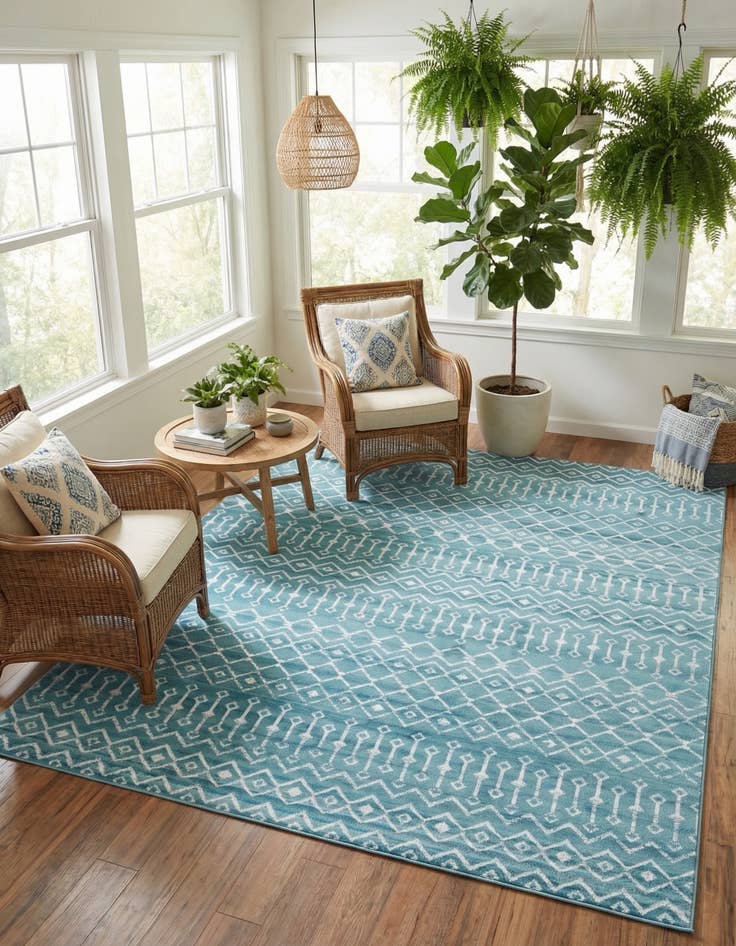 Detail image of 9' x 12' Kasbah Trellis Rug
