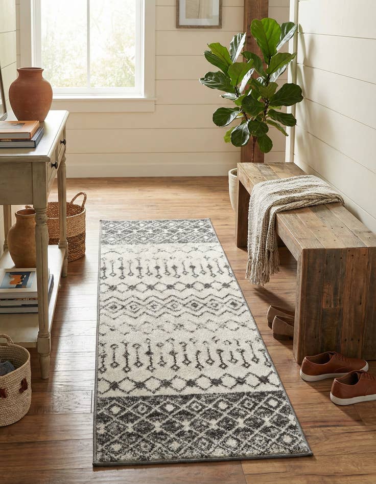 Detail image of 2' x 6' Moroccan Trellis Runner Rug