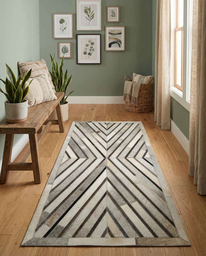 2' 2 x 4' 1 Cowhide Leather Runner Rug
