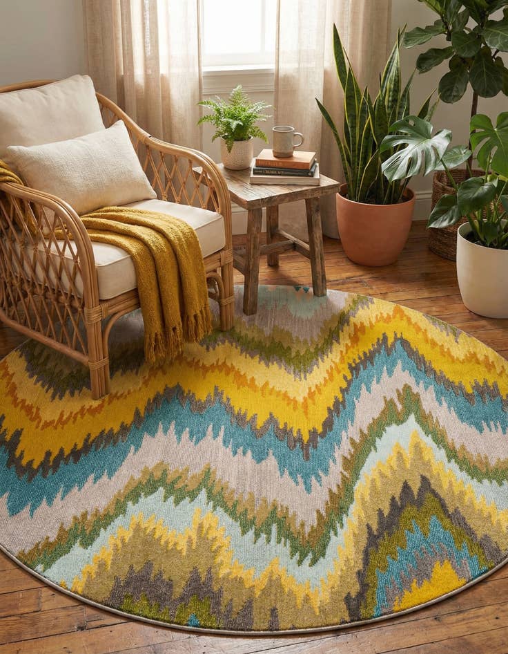 Detail image of 8' x 8' Washable Hyacinth Round Rug