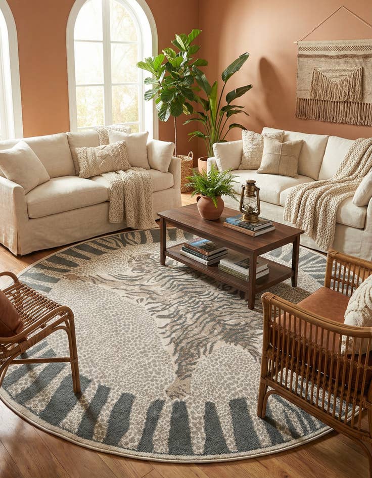 Detail image of 10' x 10' Safari Round Rug