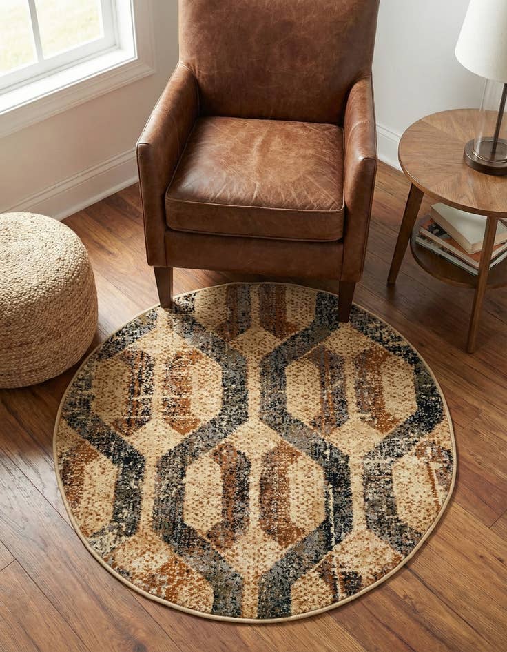 Detail image of 3' 3 x 3' 3 Saturn Round Rug