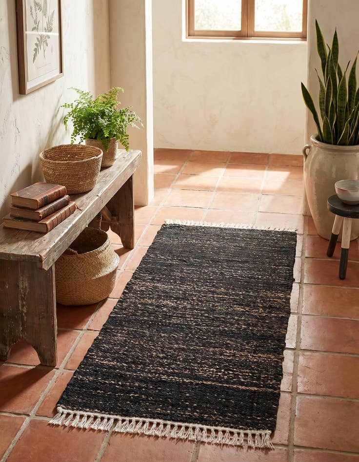 Detail image of 2' x 4' 1 Hand Woven Palm Beach Jute Runner Rug