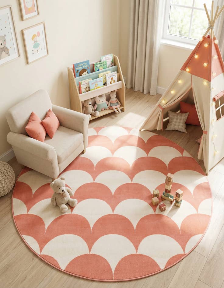 Detail image of 5' 3 x 5' 3 Whimsy Kids Round Rug
