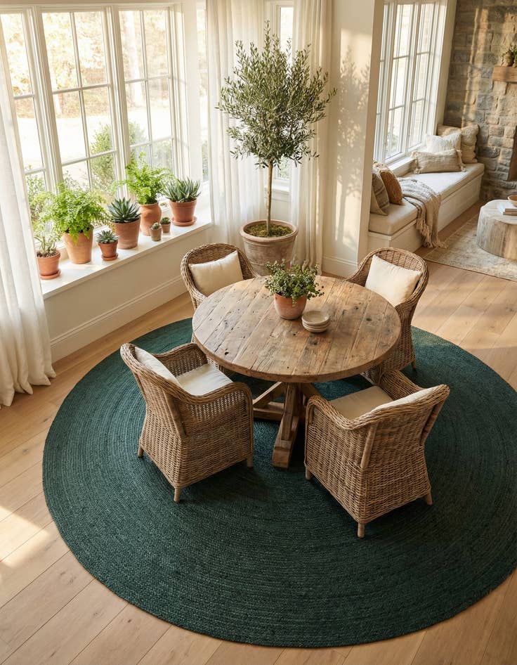 Detail image of 10' x 10'  Hand Braided Jute Round Rug