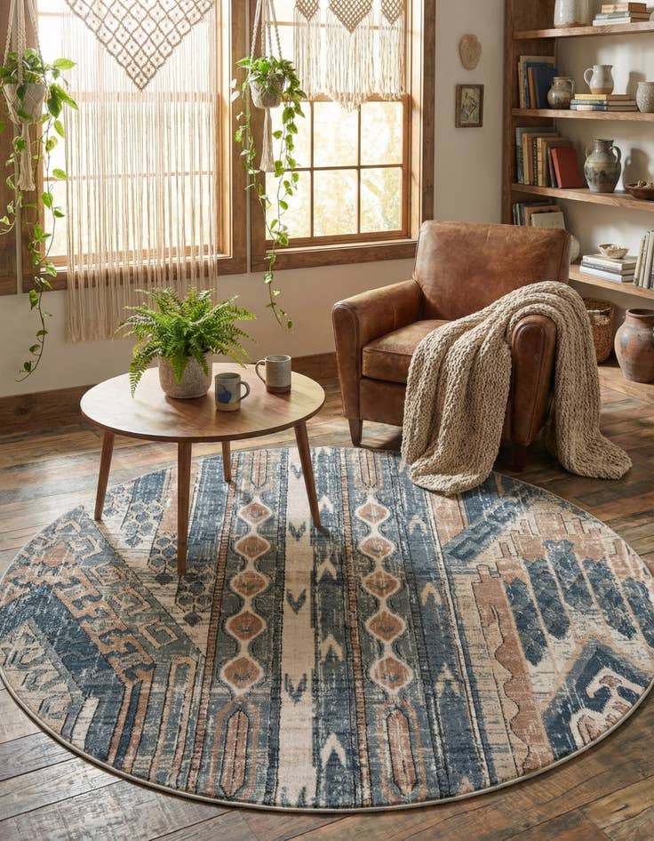 Detail image of 5' 3 x 5' 3 Oregon Round Rug