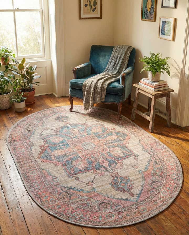 4' x 6' Washable Nostalgia Oval Rug