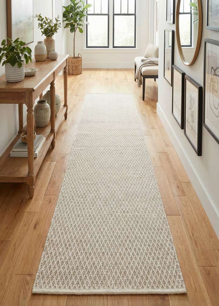 3' 3 x 14' 1 Hand Woven Lattice Wool Runner Rug