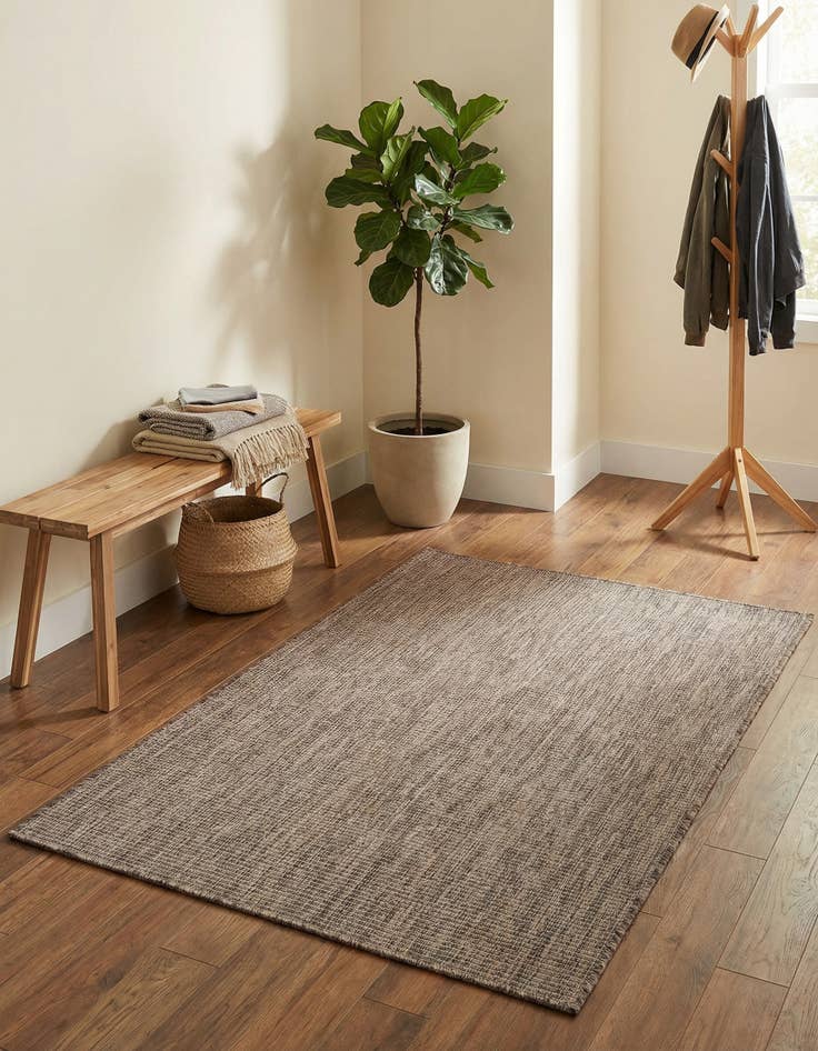 Detail image of 3' 1 x 5' 3 Washable Solid Indoor / Outdoor Rug