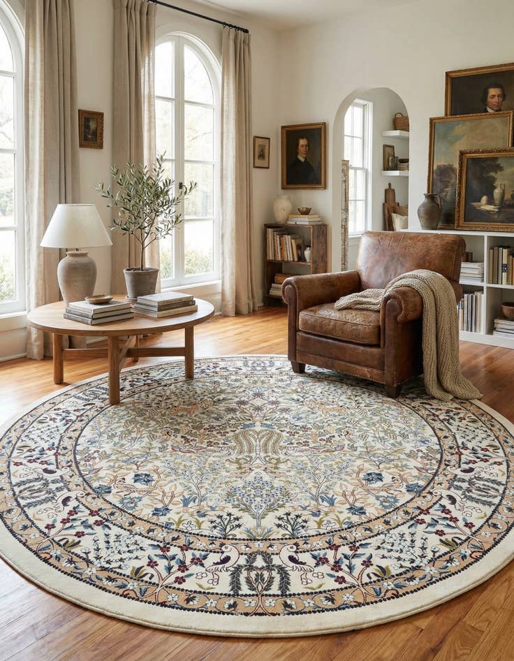 Detail image of 10' x 10' Nain Design Round Rug