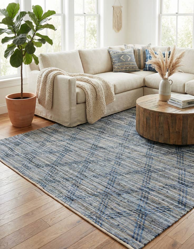 Detail image of  9' x 12'  Hand Woven Chindi Cotton Rug