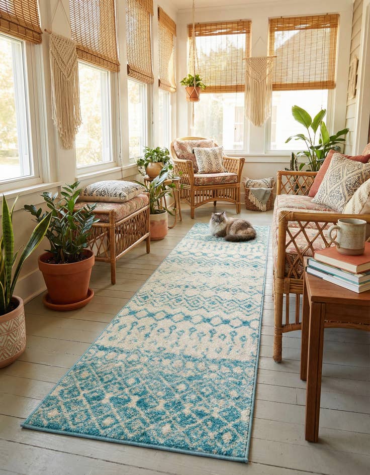 Detail image of 2' x 6' Moroccan Trellis Runner Rug