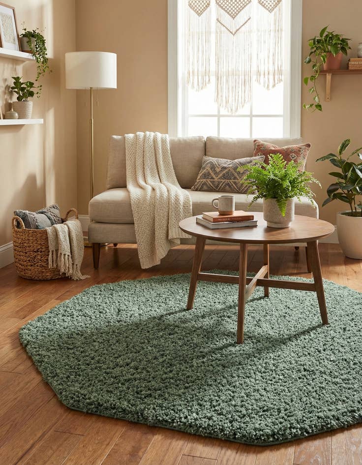 Detail image of 4' x 4' Everyday Shag Octagon Rug