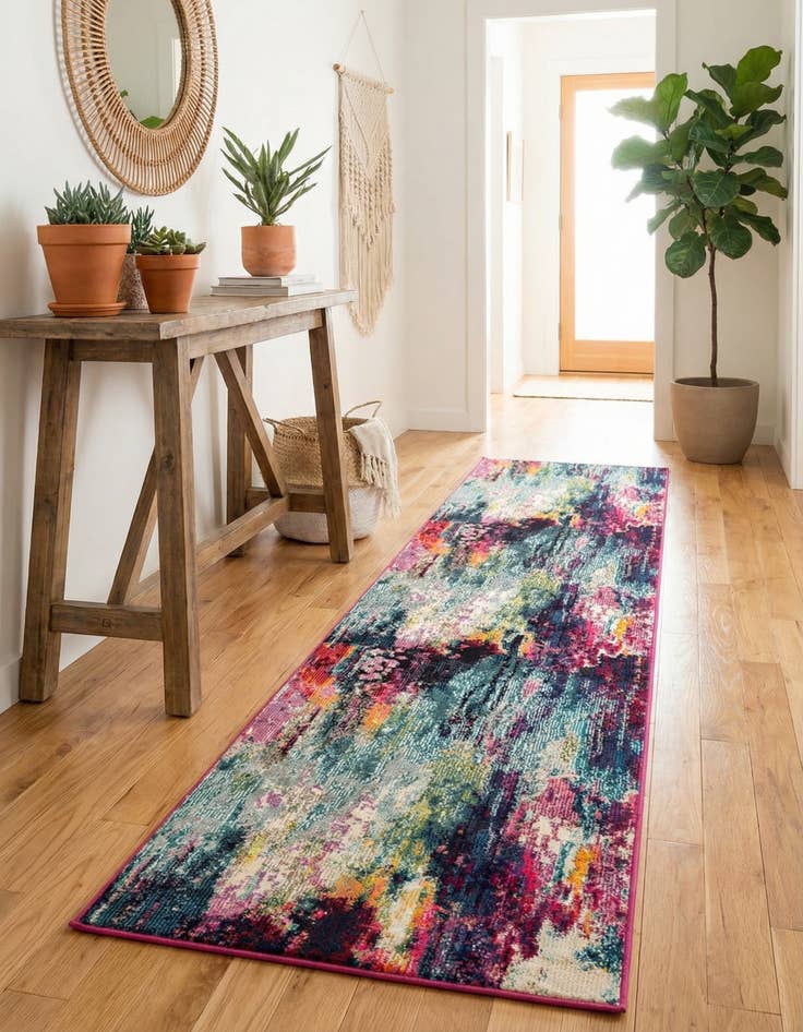 Detail image of 2' 7 x 10' Washable Theia Runner Rug
