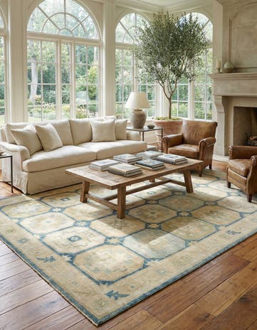 9' 9 x 12' 4 Hand Knotted Oushak Wool Rug