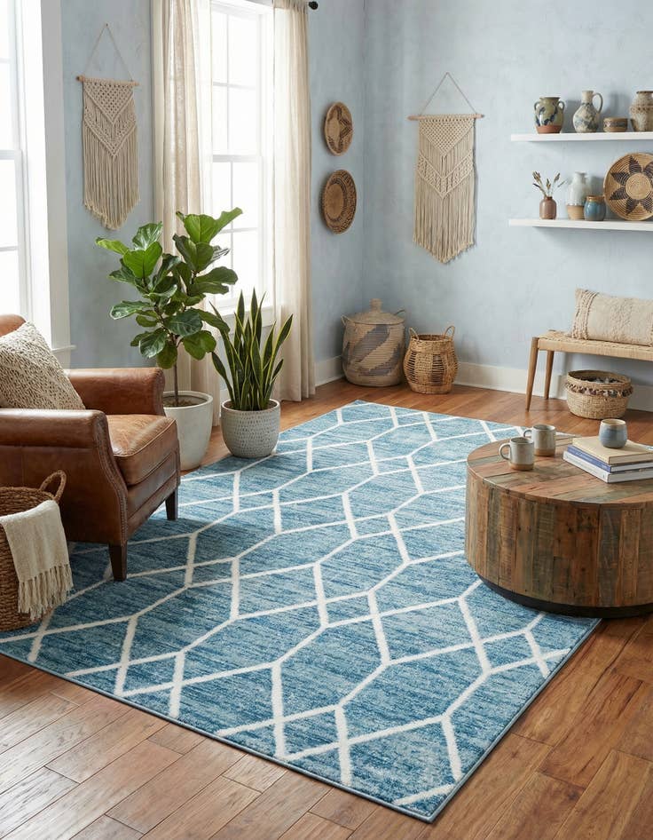 Detail image of 5' x 8' Lattice Trellis Rug