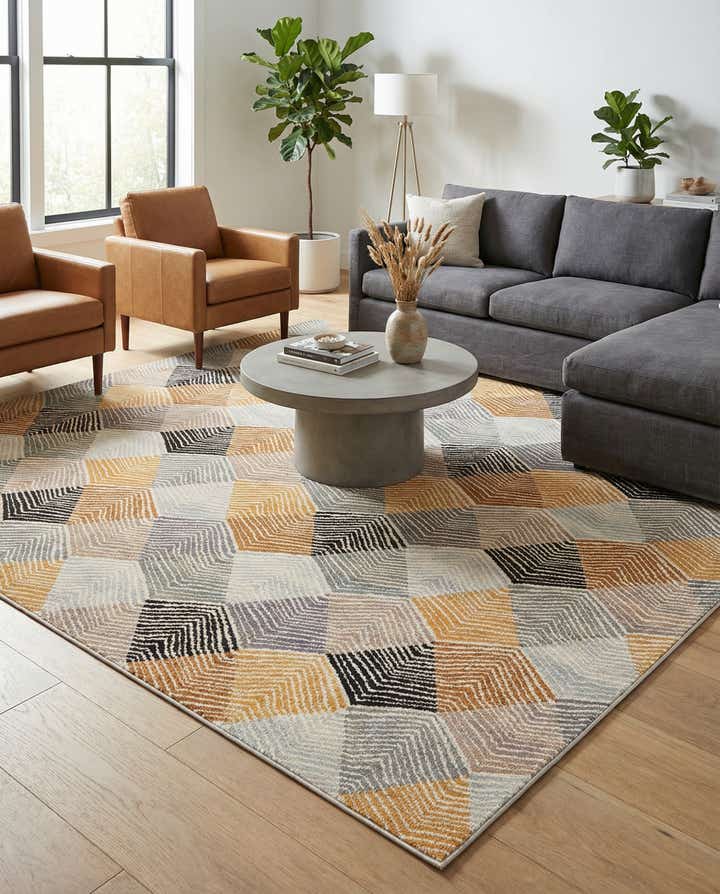 10' x 10' Easy-Clean Modern Indoor / Outdoor Square Rug