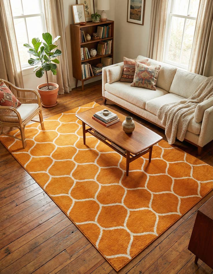 Detail image of 7' x 10' Lattice Frieze Rug