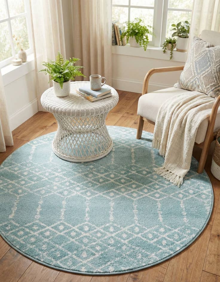 Detail image of 4' 1 x 4' 1 Paxon Trellis Round Rug