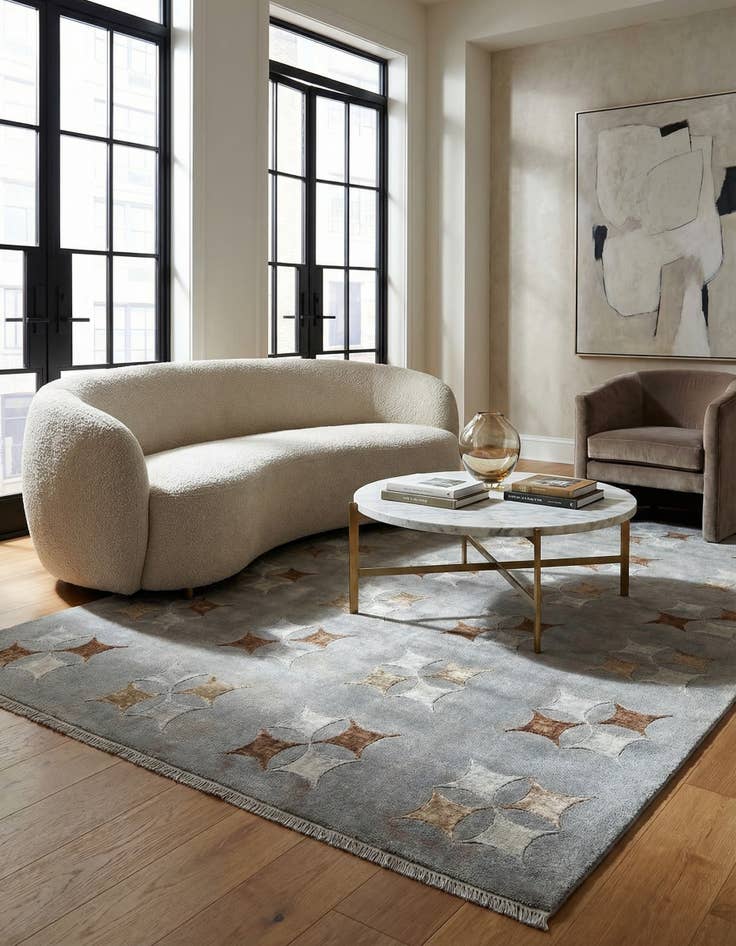 Detail image of 5' 6 x 8' Hand Knotted Darya Wool Rug