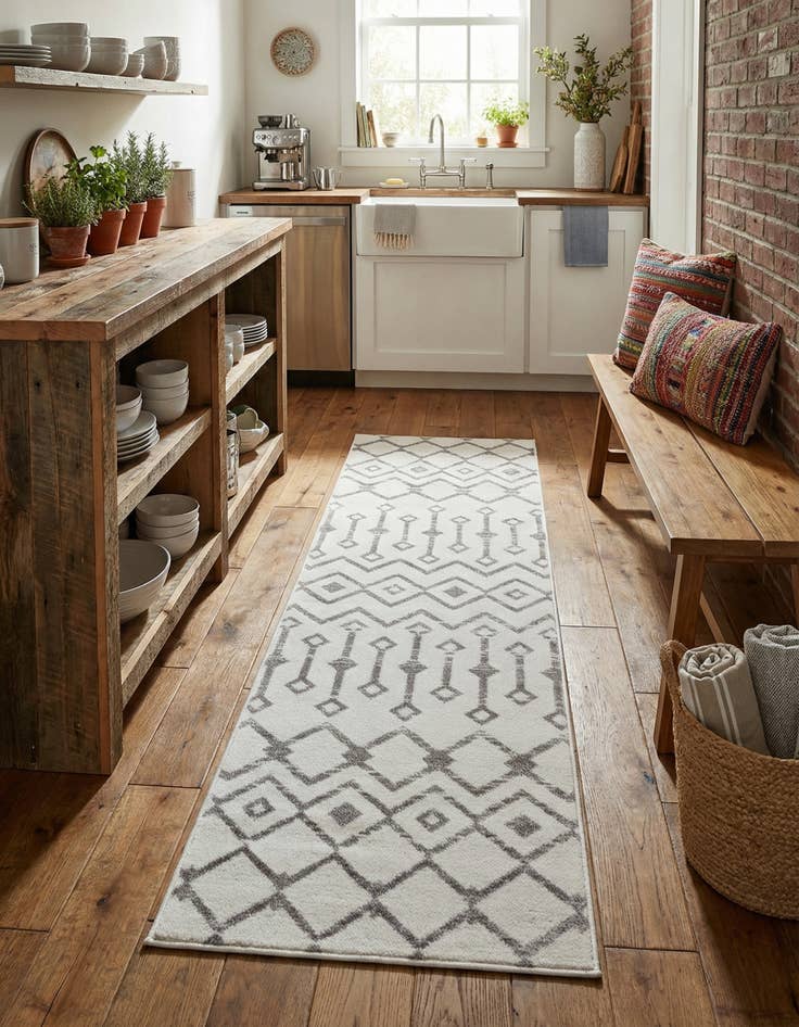 Detail image of 2' x 6' 7 Kasbah Trellis Runner Rug