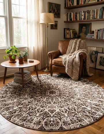 Brown Monte Carlo Round Rug