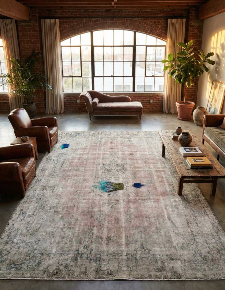 Detail image of 9' 8 x 13' 2 Hand Knotted Ultra Vintage Persian Wool Rug