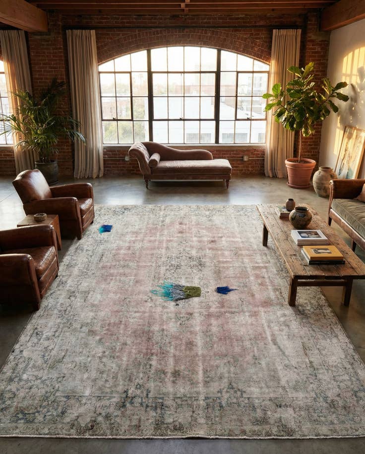 Detail image of 9' 8 x 13' 2 Hand Knotted Ultra Vintage Persian Wool Rug