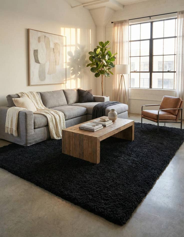 Detail image of 9' x 12' Solid Shag Rug