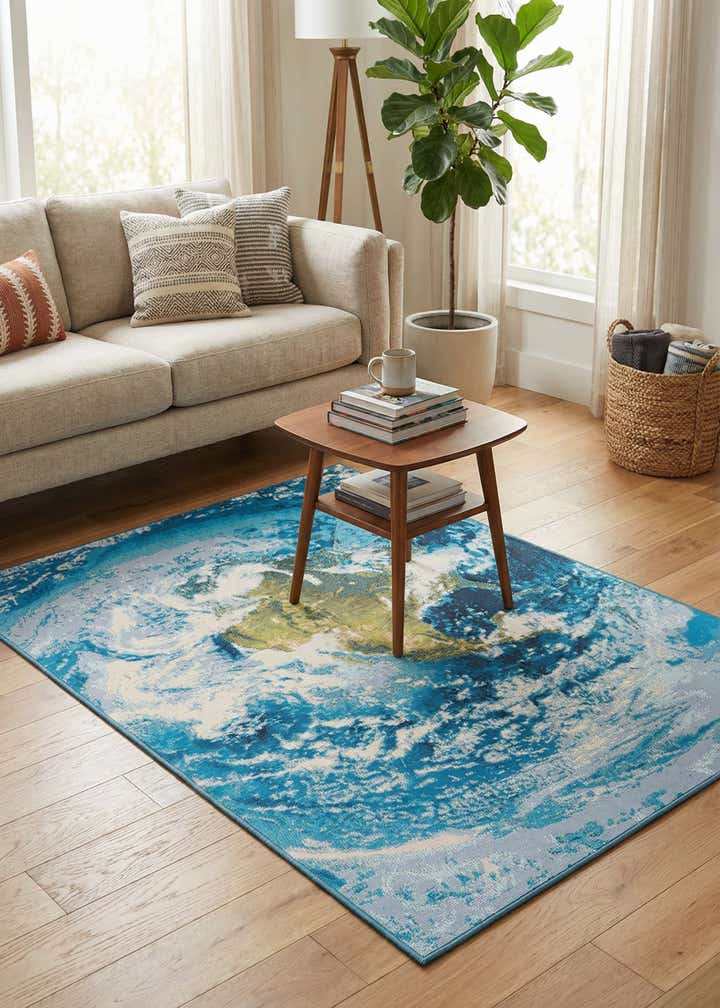 4' 1 x 6' 1 Easy-Clean Modern Indoor / Outdoor Rug