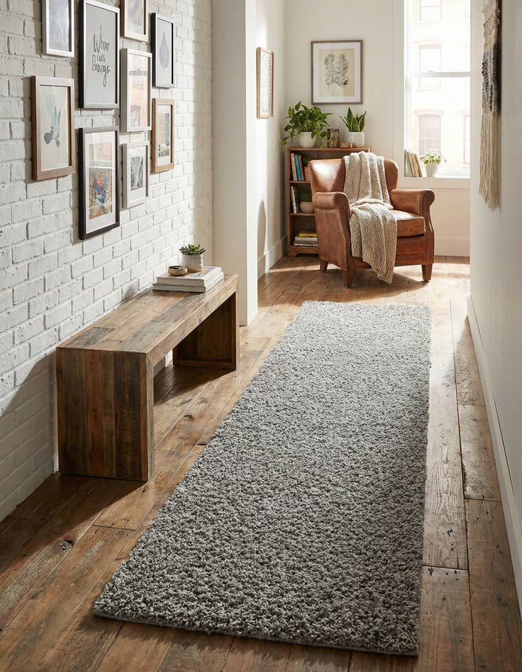 Detail image of 2' x 8' Solid Shag Runner Rug