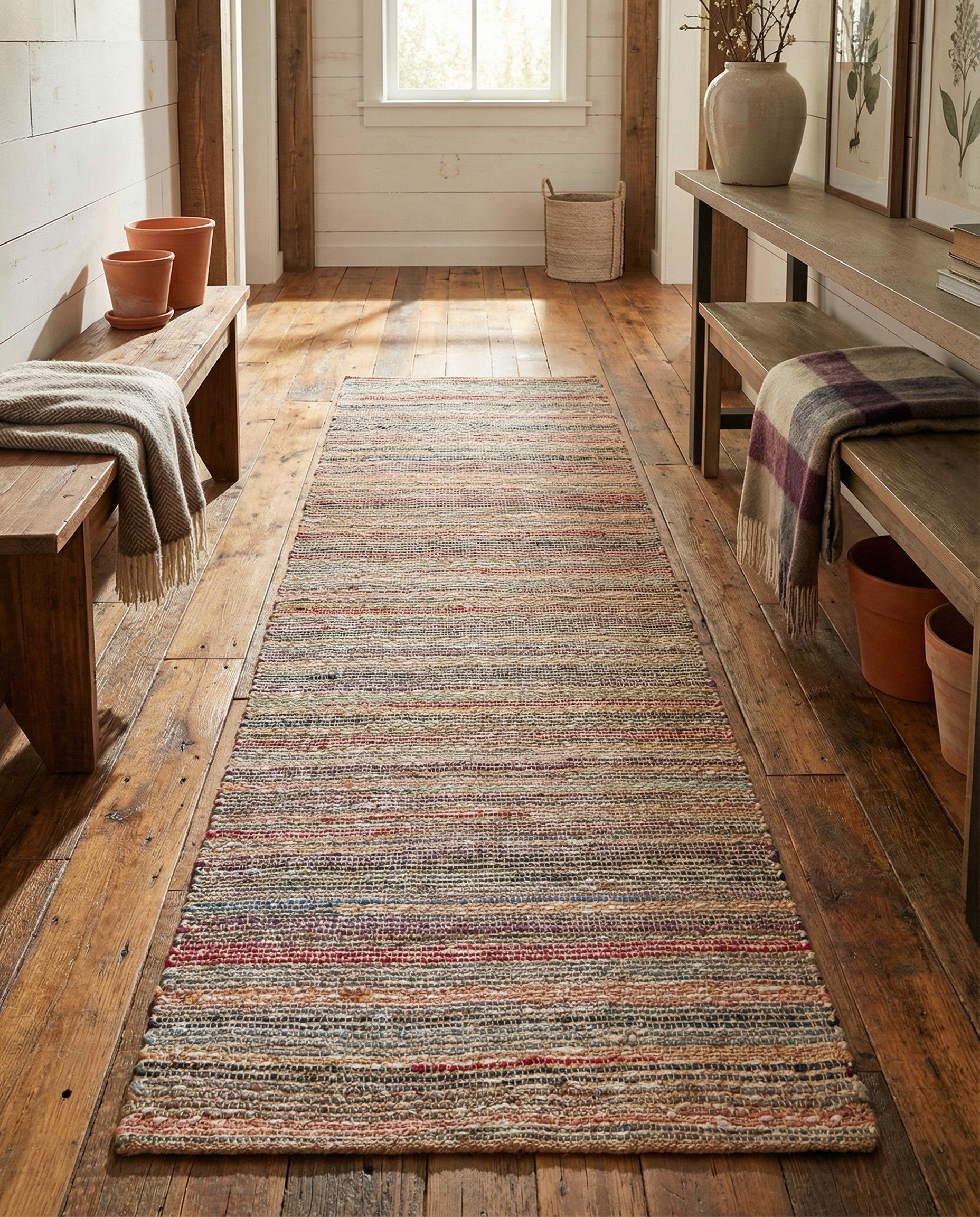 2' 7 x 10' Hand Woven Chunky Jute Runner Rug