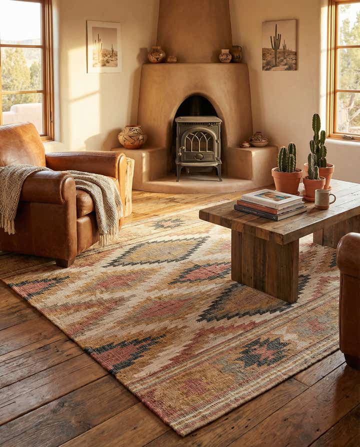 7' 10 x 7' 10 Hand Woven Kilim Jute Square Rug