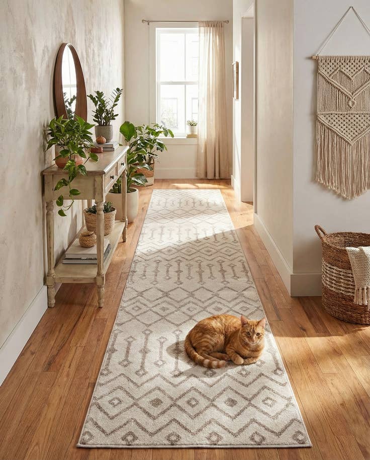 Detail image of 2' 7 x 13' Bohemian Trellis Runner Rug