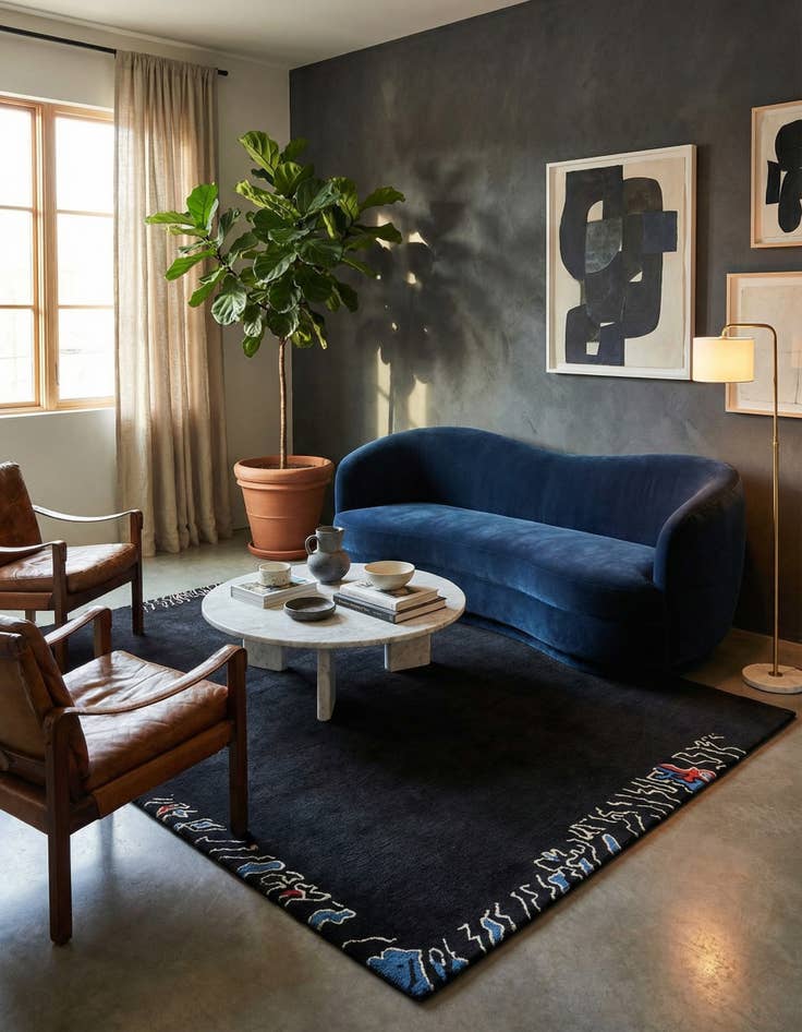 Detail image of 4' 7 x 6' 6 Hand Knotted Nepal Wool Rug