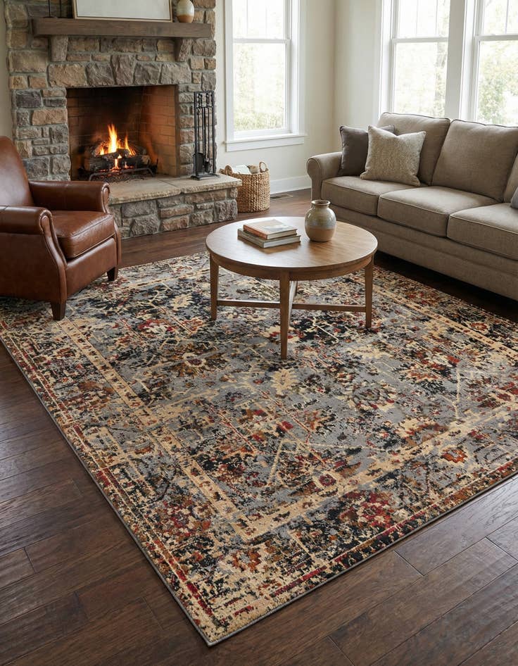 Detail image of 7' 10 x 7' 10 Saturn Square Rug