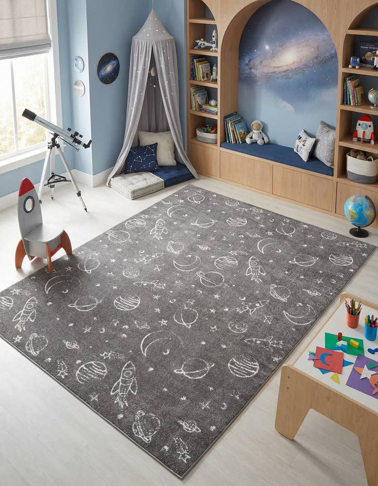Detail image of 7' 10 x 10' Planets Whimsy Kids Rug