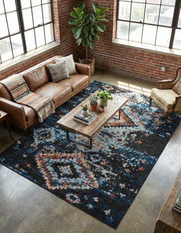 Navy Blue Morocco Rug